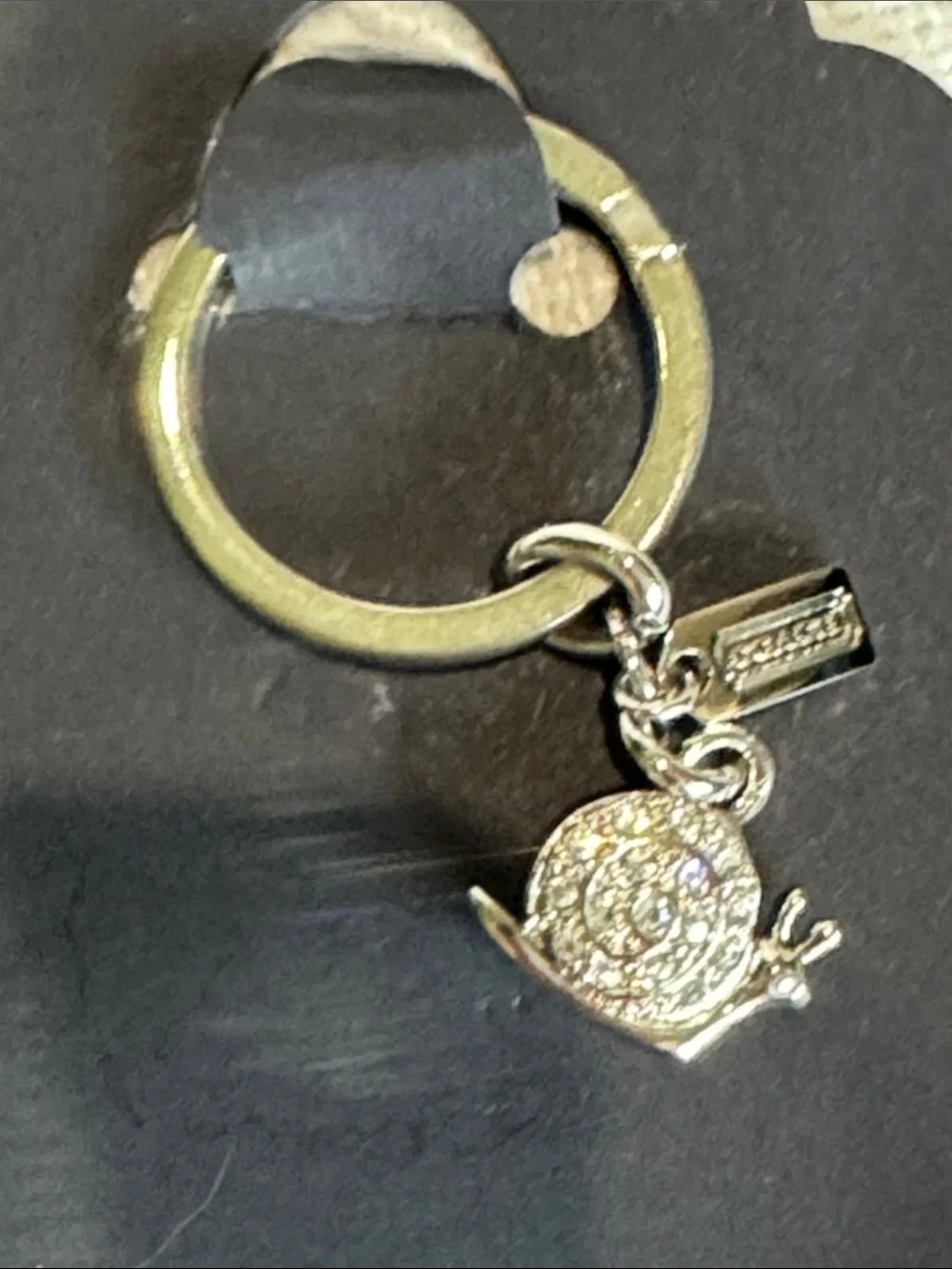 Coach Silver Crystal Snail Keyring Charm